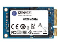 Kingston KC600 - SSD - salattu - 256 GB - sisäinen - mSATA - SATA 6Gb/s - AES 256 bittiä - TCG Opal Encryption, Self-Encrypting Drive (SED) SKC600MS/256G