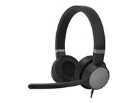 Lenovo Go - Kuulokkeet + mikrofoni - korvien päällä - langallinen - aktiivinen melunpoisto - USB-C - ukkosen musta - Sertifioitu Skype for Businessille, sertifioitu Microsoft Teamsille malleihin ThinkCentre M60q Chromebox; M70s Gen 3; M70t Gen 3; ThinkPad E14 Gen 3; P15v Gen 3 4XD1C99223